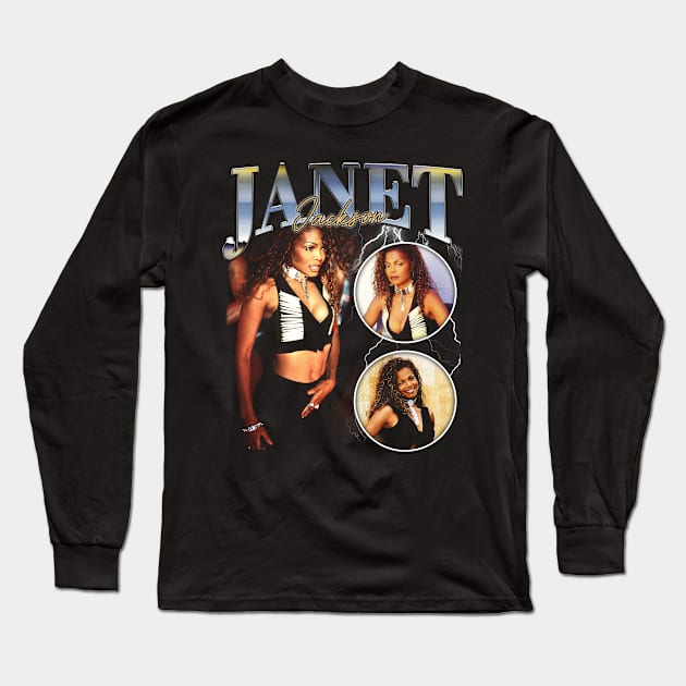 Janet Jackson Vintage Tour Concert Long Sleeve T-Shirt by Evergreen Daily